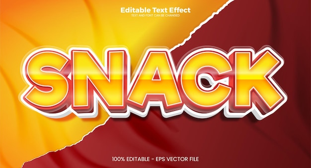 snack editable text effect in modern trend style