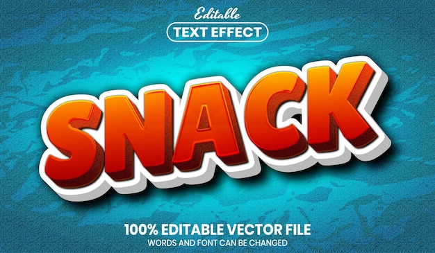 snack text, font style editable text effect