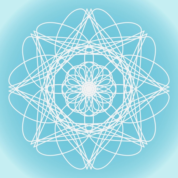 Snowflake vector abstract sharp shape on blue winter gradient background