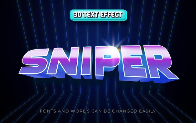 Snpier retro 3d editable text effect style