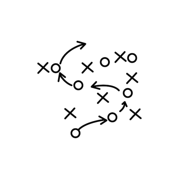 soccer tactics icon game success strategy in football scheme play vector illustration