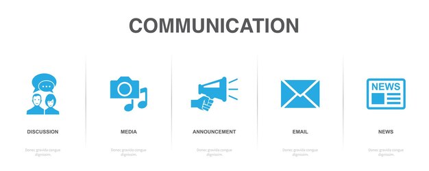 Social friends social media app chat search SMM icons Infographic design template Creative concept with 5 steps
