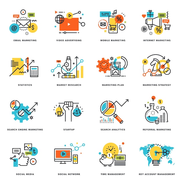 social media colour icon vector