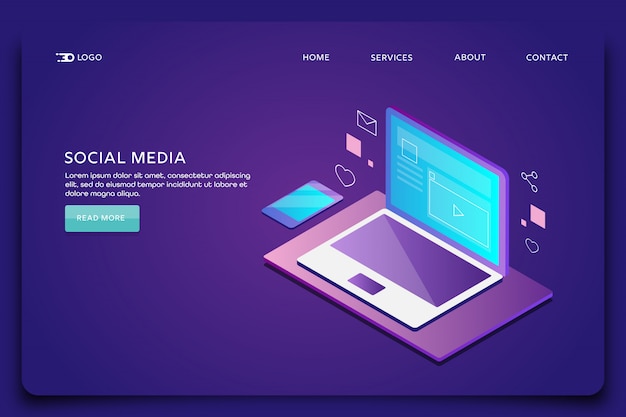 Social media marketing landing page