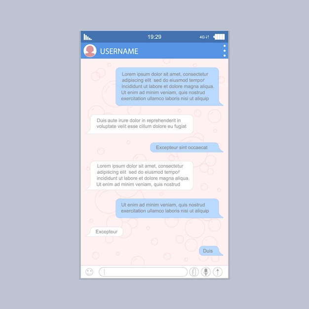 social network messenger form for web and app graphic design communication concept vector illustration of chat template
