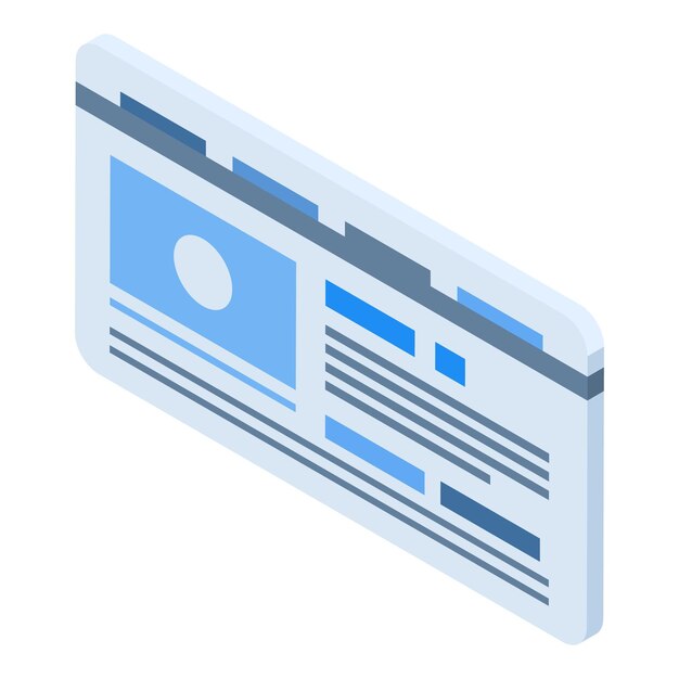 Social profile icon Isometric of social profile vector icon for web design isolated on white background