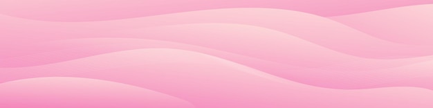 Soft and romantic abstract banner with flowing pink waves