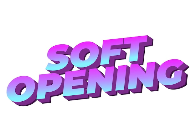 Soft opening Text effect for digital ads with 3D style