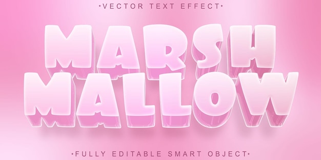 Soft Pink Marshmallow Vector Fully Editable Smart Object Text Effect