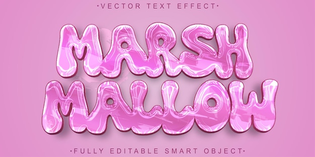 Soft Pink Marshmallow Vector Fully Editable Smart Object Text Effect