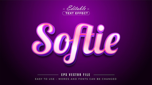 Softie pink style editable text effect