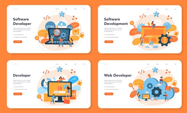 Software developer landing page set