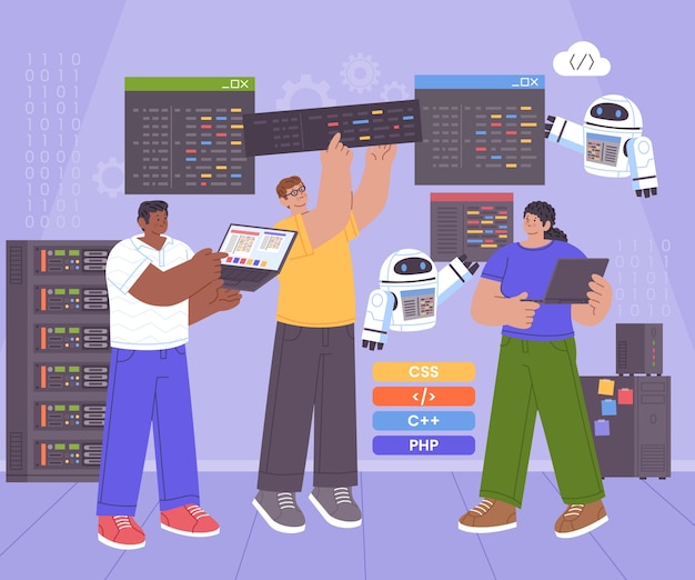 Software developers working