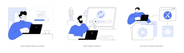 Software maintenance abstract concept vector illustrations