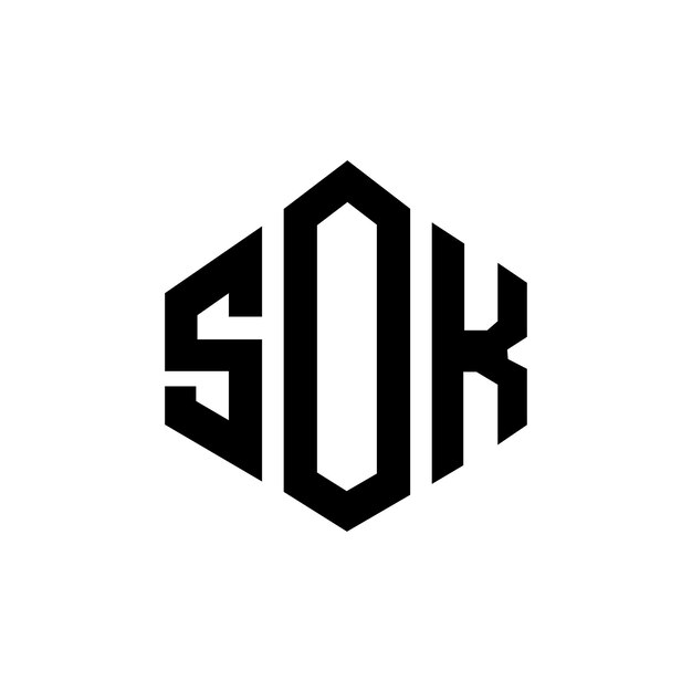 SOK letter logo design with polygon shape SOK polygon and cube shape logo design SOK hexagon vector logo template white and black colors SOK monogram business and real estate logo