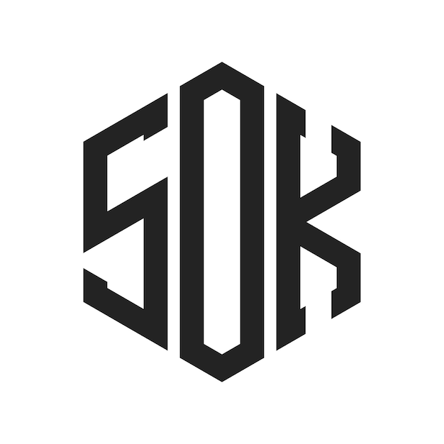 SOK Logo Design Initial Letter SOK Monogram Logo using Hexagon shape