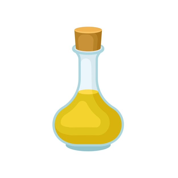 Soya oil glass jug healthy vegetarian food vector illustration on a white background