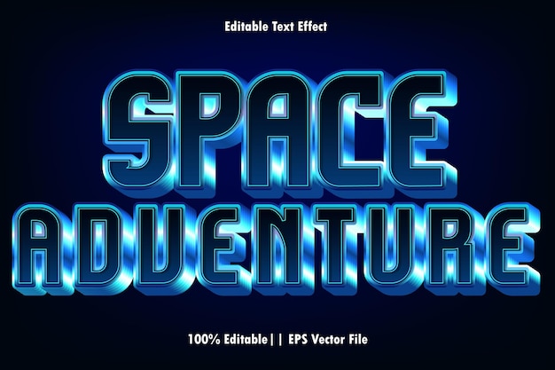 Space Adventure Editable Text Effect 3D Emboss Style