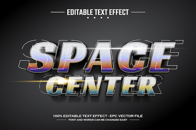 Space center 3D editable text effect template