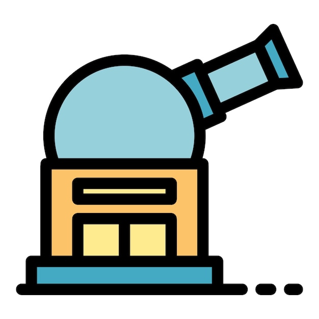 Space observatory icon Outline space observatory vector icon color flat isolated