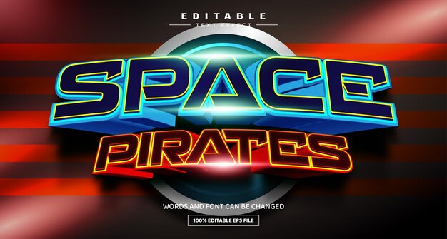 space pirates 3d editable text effect template