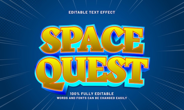 space quest editable text effects with a game and space theme