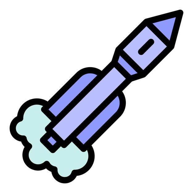 Space shuttle icon Outline Space shuttle vector icon for web design isolated on white background color flat