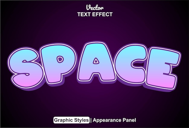 Space text effect with graphic style and editable