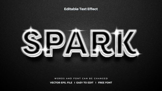 Spark theme 3d silver text effect
