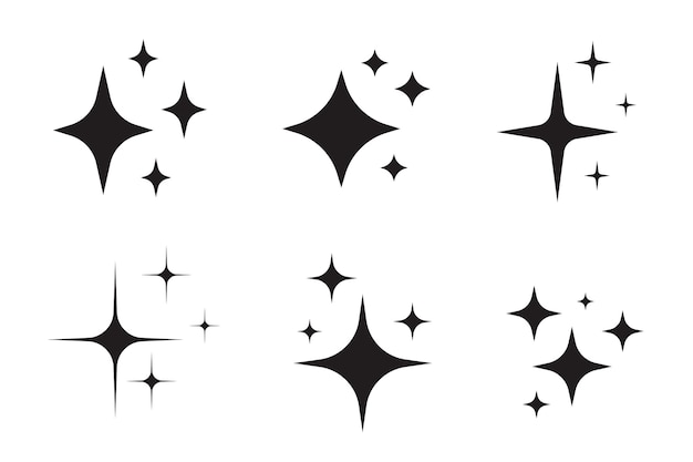 Sparks elements and symbols isolated on white background