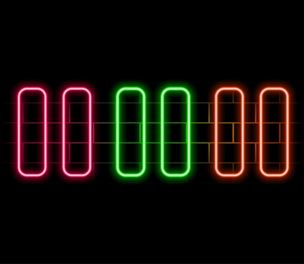 Special collection of stop button neon Upload unique super glowing neon break video sign vector