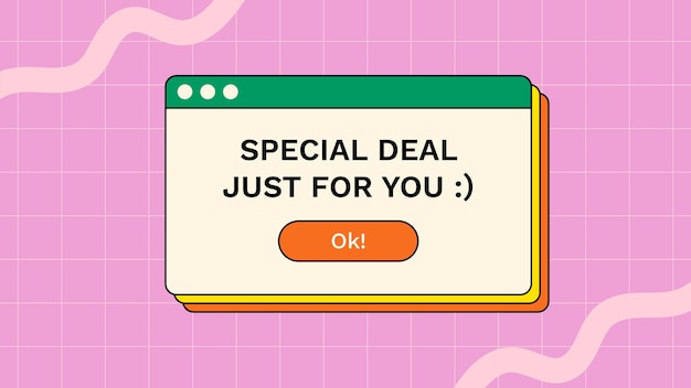 Special deal blog banner template retro Memphis style for online advertisement vector