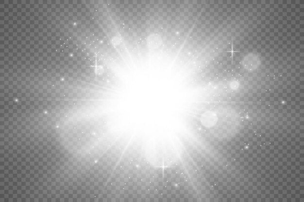 special lens flash, light effect. the flash flashes rays and searchlight. illust.white glowing light