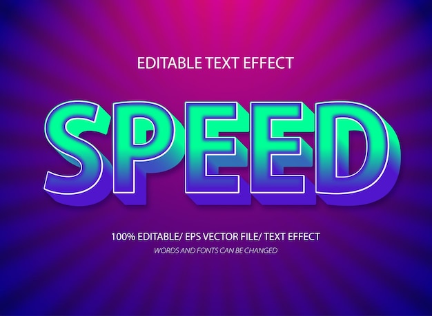 Speed 3d editable text effect template