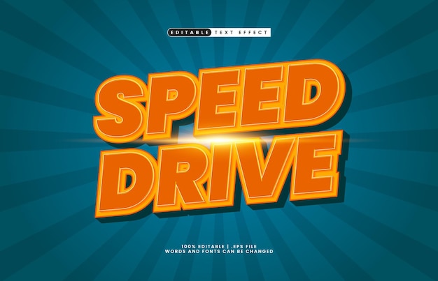 speed drive editable text effect with a race and speed text style