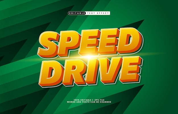 speed drive editable text effect with a sport and power text style