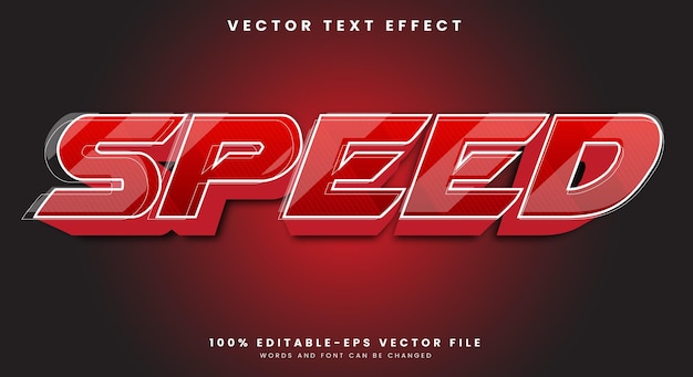 speed editable text effect template with fast and champion text style