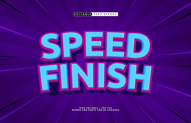 speed finish editable text effect with a drift and race text style