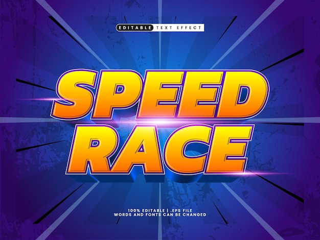 speed race editable text effect in speed style