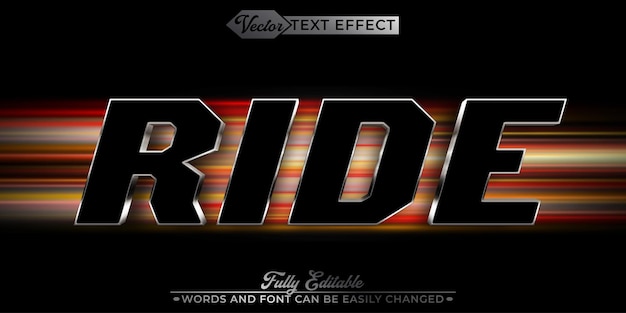 speed ride vector editable text effect template