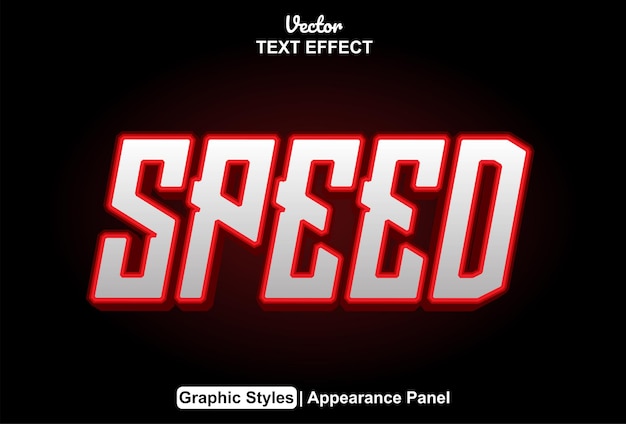 Speed text effect with red color graphic style editable