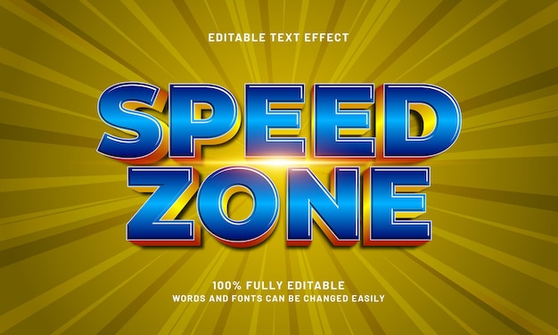 speed zone editable text effect with a race and speed text style