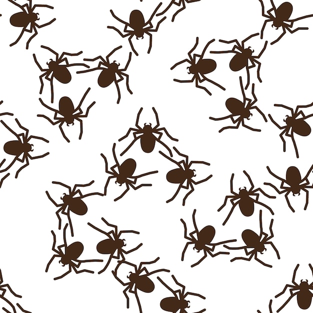 spider vector seamless pattern on a white background insect pattern print on textiles paper