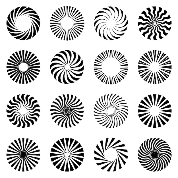 Spiral circle dynamic abstract background sketch Black and White