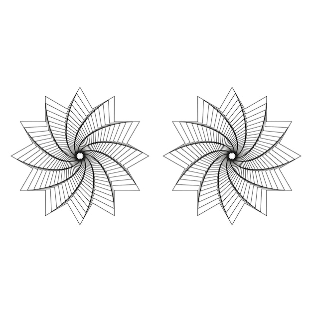 spiral star figure circular striped shape rotating pattern element vector radial form