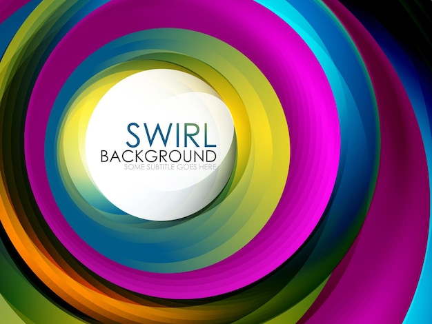 Spiral swirl flowing lines 3d effect abstract background vector digital business or techno motion template