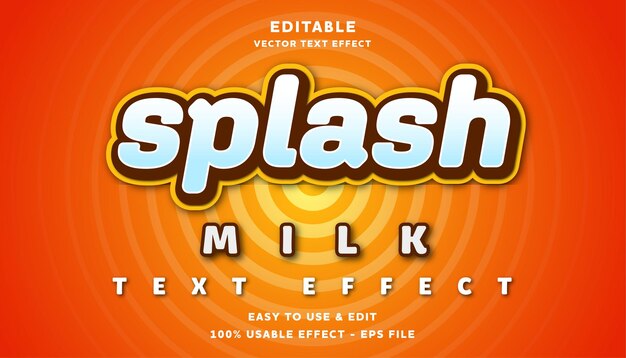 splash editable text effect with modern and simple style