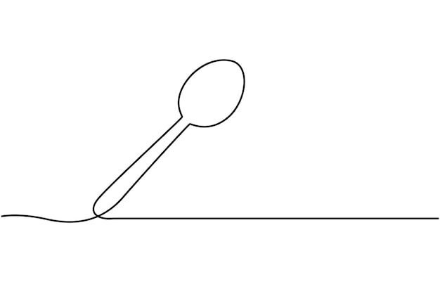 spoon fork place mat one line drawing continuous tableware continuous line illustration line draw