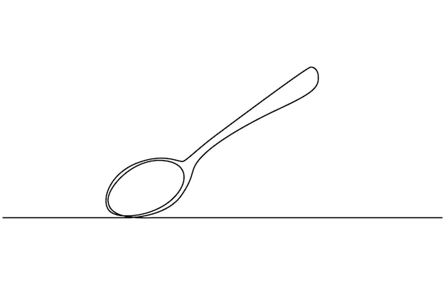 spoon fork place mat one line drawing continuous tableware continuous line illustration line draw