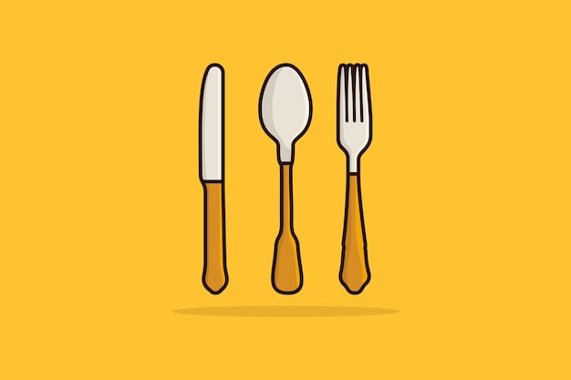 Spoon, Knife and Fork vector illustration.